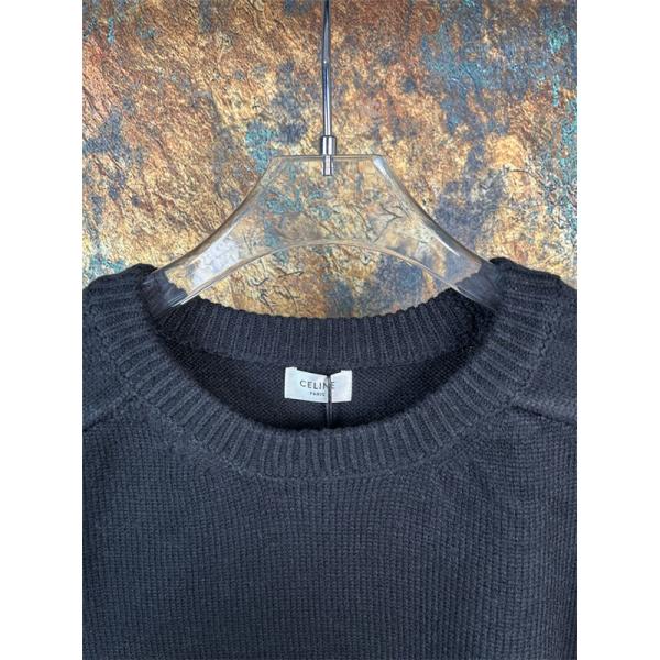2025秋冬 CELINE ブラック ニット トップス 落ち着き感 上質 セリーヌ コピー