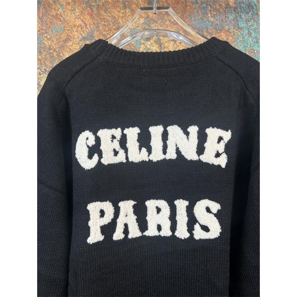 2025秋冬 CELINE ブラック ニット トップス 落ち着き感 上質 セリーヌ コピー