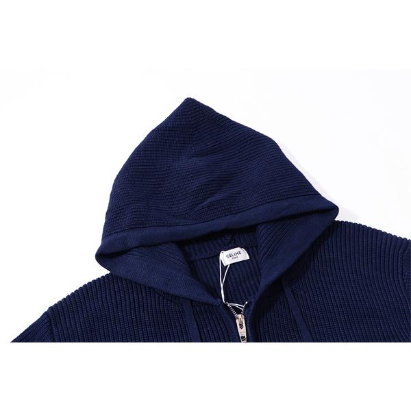 セリーヌ コピー 2025秋冬 CELINE ネイビー フーディー 保温 快適 着心地