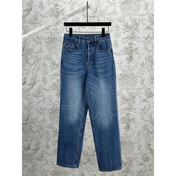 セリーヌ コピー 2025秋冬 CELINE ホワイト デニムパンツ 入手困難 当店イチオシ