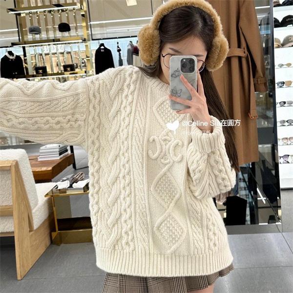2025秋冬 CELINE アイボリー セリーヌ コピー ニット 新作 上質 お洒落 女性