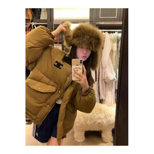 セリーヌ コピー 2025秋冬 CELINE ブラウン ダウンジャケット 人気 快適 
