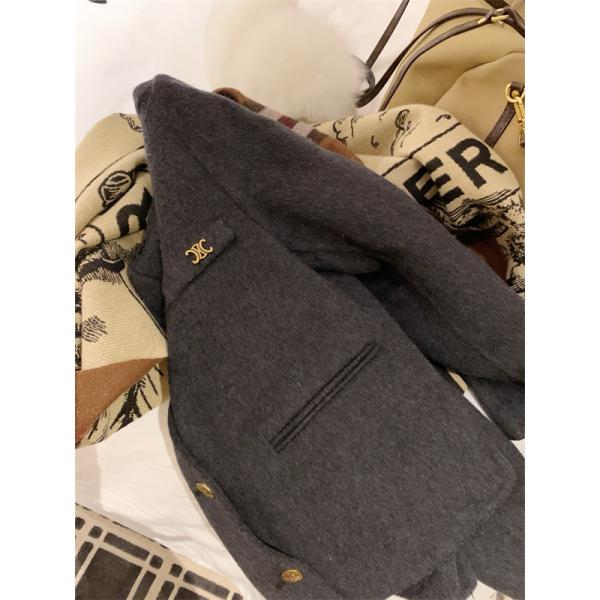 2025秋冬 CELINE チャコール セリーヌ コピー ジャケット 定番 上品仕立て