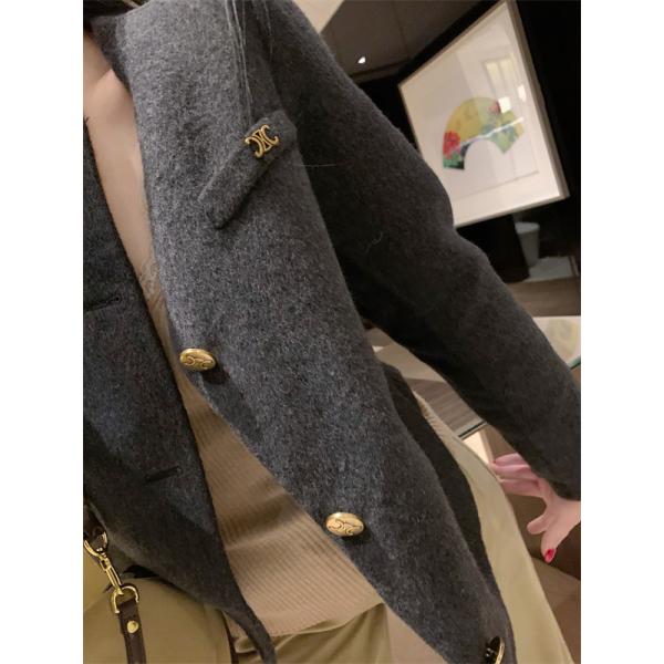 2025秋冬 CELINE チャコール セリーヌ コピー ジャケット 定番 上品仕立て