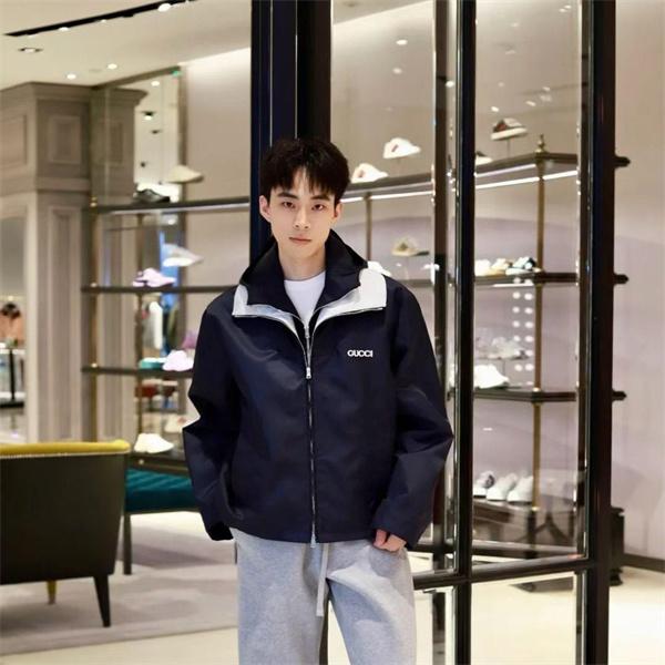 2026新作 GUCCI グッチ コピー ネイビー ジャケット おすすめ 本格派 モード系