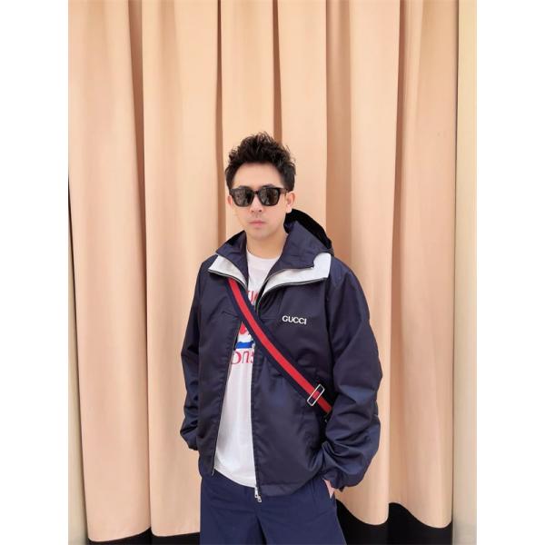 2026新作 GUCCI グッチ コピー ネイビー ジャケット おすすめ 本格派 モード系