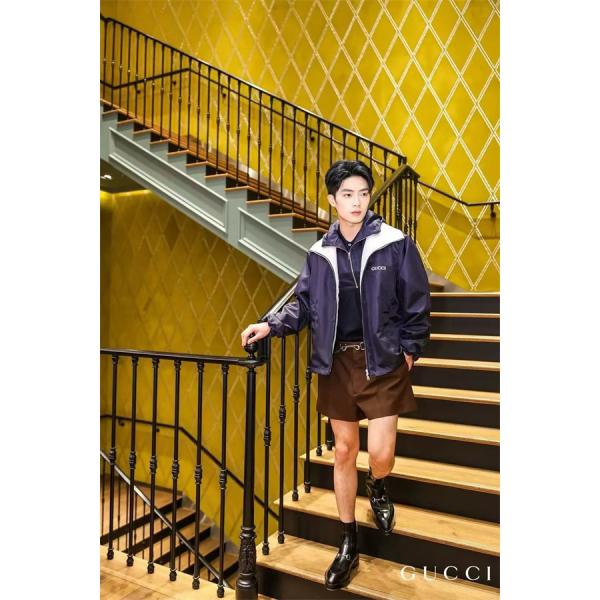 2026新作 GUCCI グッチ コピー ネイビー ジャケット おすすめ 本格派 モード系