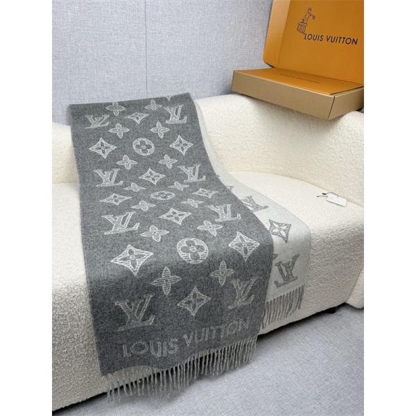 上品モノグラム LOUIS VUITTON ルイヴィトン コピー 大判ストール グレー配色 防寒対策  