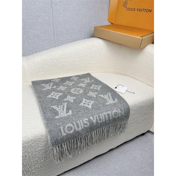上品モノグラム LOUIS VUITTON ルイヴィトン コピー 大判ストール グレー配色 防寒対策  