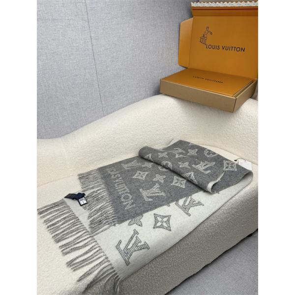 上品モノグラム LOUIS VUITTON ルイヴィトン コピー 大判ストール グレー配色 防寒対策  