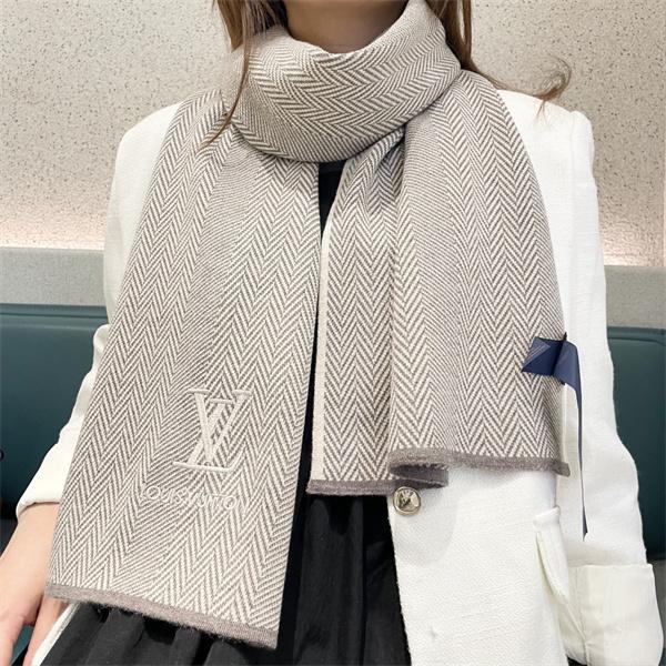 LOUIS VUITTON ルイヴィトン コピー 上質素材 ヘリンボーン柄 ストール 大人スタイル マフラー
