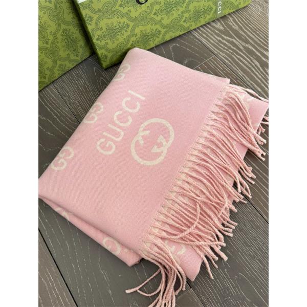  GUCCI グッチ コピー フェミニン ストール ピンク 肌触り良好 防寒