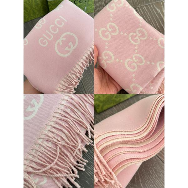  GUCCI グッチ コピー フェミニン ストール ピンク 肌触り良好 防寒