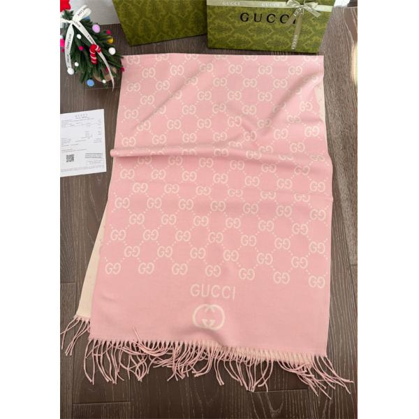  GUCCI グッチ コピー フェミニン ストール ピンク 肌触り良好 防寒