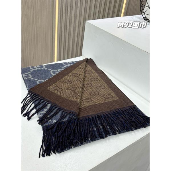 シンプル総柄 マフラー ネイビー フリンジ 定番 GUCCI グッチ コピー