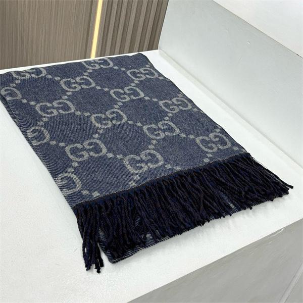 シンプル総柄 マフラー ネイビー フリンジ 定番 GUCCI グッチ コピー