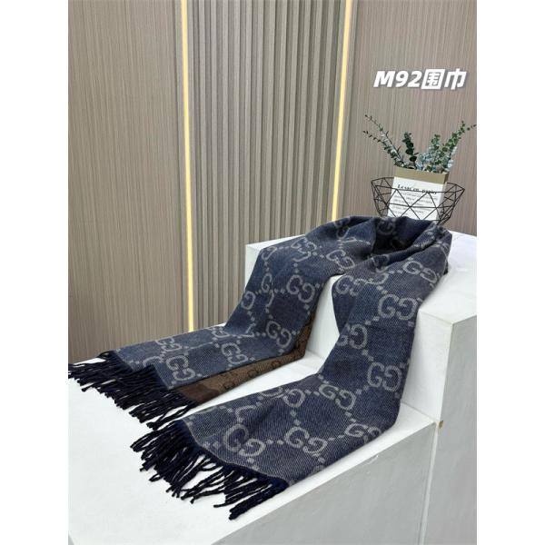 シンプル総柄 マフラー ネイビー フリンジ 定番 GUCCI グッチ コピー