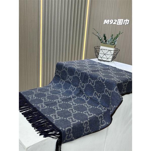 シンプル総柄 マフラー ネイビー フリンジ 定番 GUCCI グッチ コピー