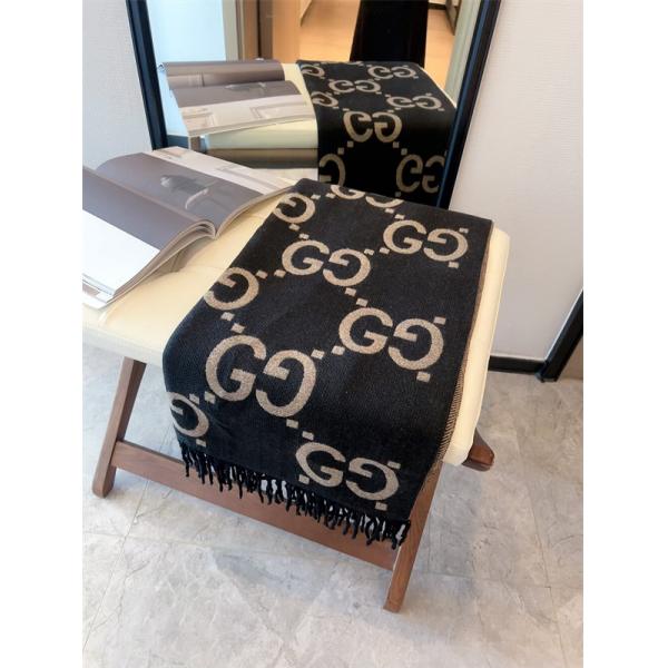 人気総柄 GUCCI グッチ コピー ストール ブラック系 大人モード ユニセックス