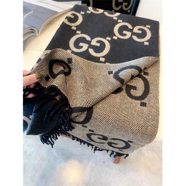 人気総柄 GUCCI グッチ コピー ストール ブラック系 大人モード ユニセックス