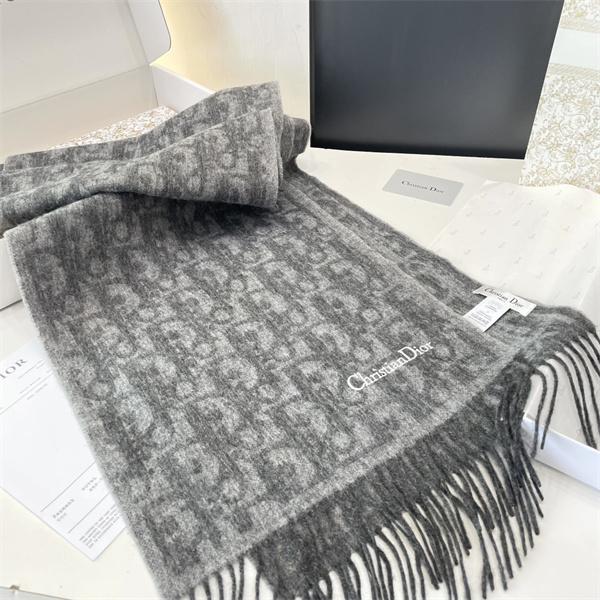上品モノトーン ストール グレーカラー 冬コーデ向け DIOR ディオール コピー