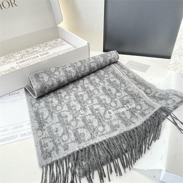 上品モノトーン ストール グレーカラー 冬コーデ向け DIOR ディオール コピー