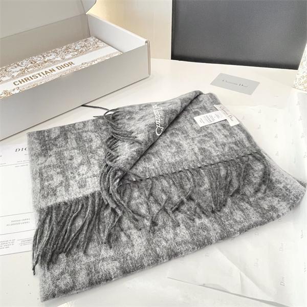 上品モノトーン ストール グレーカラー 冬コーデ向け DIOR ディオール コピー