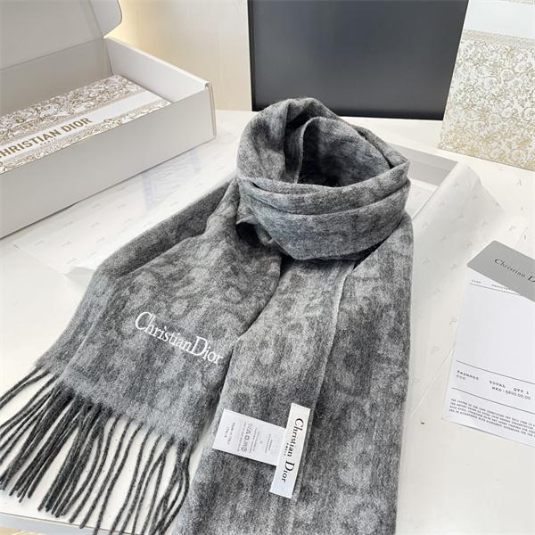 上品モノトーン ストール グレーカラー 冬コーデ向け DIOR ディオール コピー