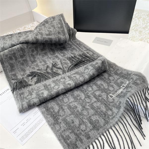 上品モノトーン ストール グレーカラー 冬コーデ向け DIOR ディオール コピー
