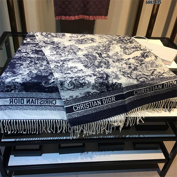  存在感デザイン DIOR ディオール コピー 大判ストール ネイビー配色 防寒アイテム