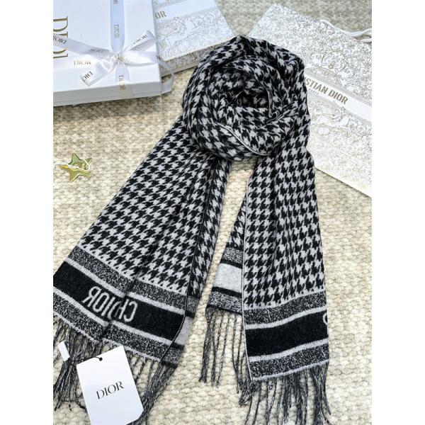 DIOR ディオール コピー クラシック千鳥格子 ストール モノトーン 上品