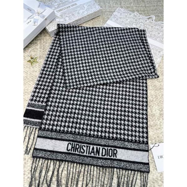 DIOR ディオール コピー クラシック千鳥格子 ストール モノトーン 上品