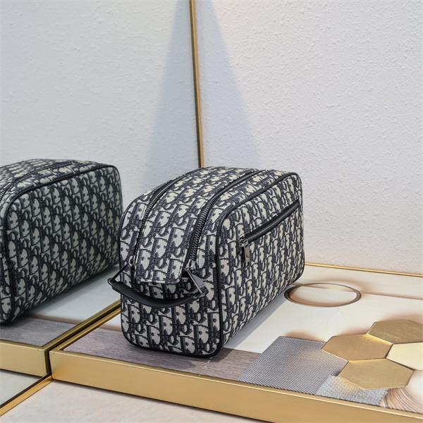 実用性抜群 ボックスポーチ ダブルファスナー 小物収納 DIOR ディオール コピー