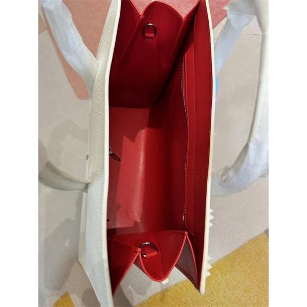クリスチャンルブタン Christian Louboutin 激安 ホワイト スタッズ ハンドバッグ トート型 レザー チェーン付き