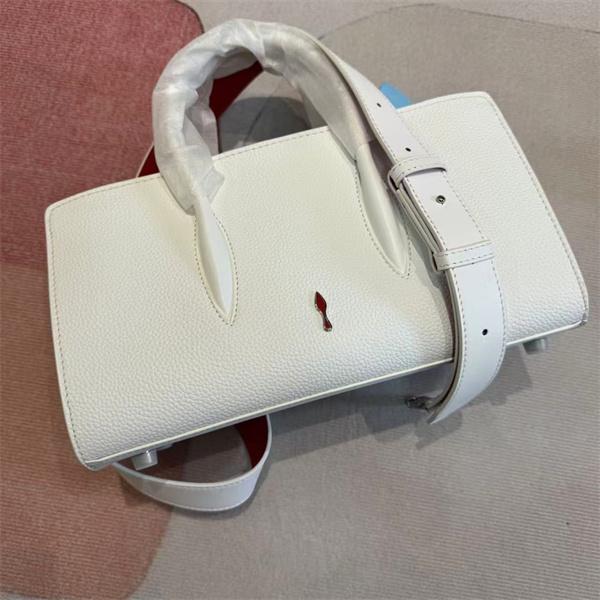 クリスチャンルブタン Christian Louboutin 激安 ホワイト スタッズ ハンドバッグ トート型 レザー チェーン付き