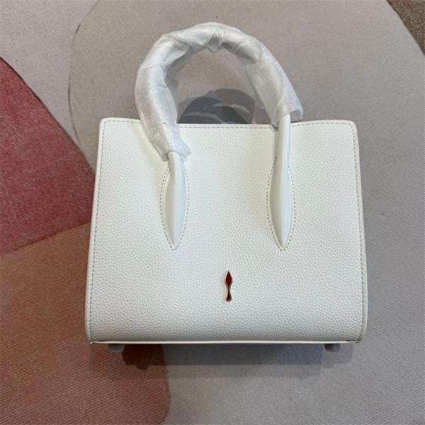 クリスチャンルブタン Christian Louboutin 激安 ホワイト スタッズ 2WAY ミディアムバッグ レザー ハンド＆ショルダー