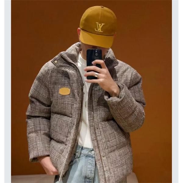 LV 新作 ルイヴィトン綿ジャケットスーパーコピー26SS  防寒性抜群ツイードチェックのスタンドカラー