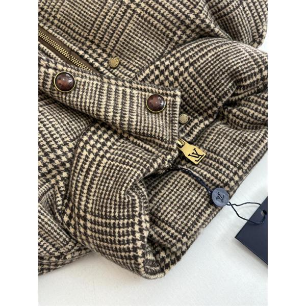 LV 新作 ルイヴィトン綿ジャケットスーパーコピー26SS  防寒性抜群ツイードチェックのスタンドカラー
