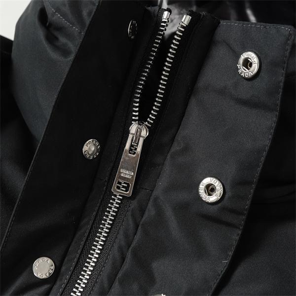 新着 PRADA プラダ 偽物 フード付きジャケット ブラック おすすめ 多机能 