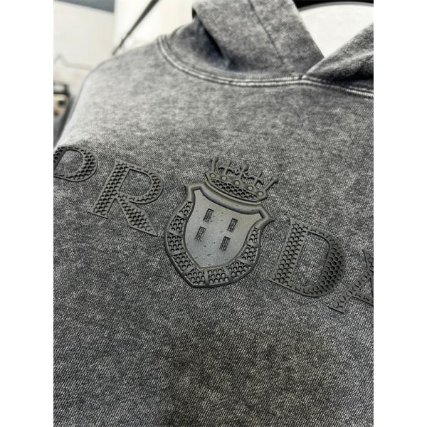 新登場 パーカー グレー 売れ筋 着心地抜群 カジュアル PRADA プラダ 偽物