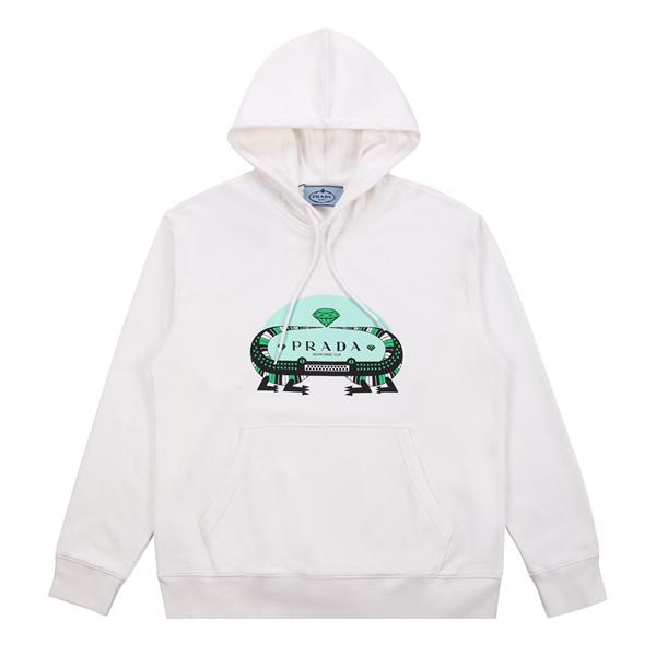 新登場 パーカー ホワイト PRADA プラダ スーパーコピー 限定 お洒落 快適