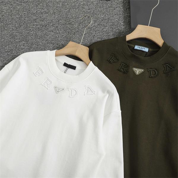 パーカー ホワイト／カーキ 本格派 上質 着心地抜群 PRADA プラダ コピー  