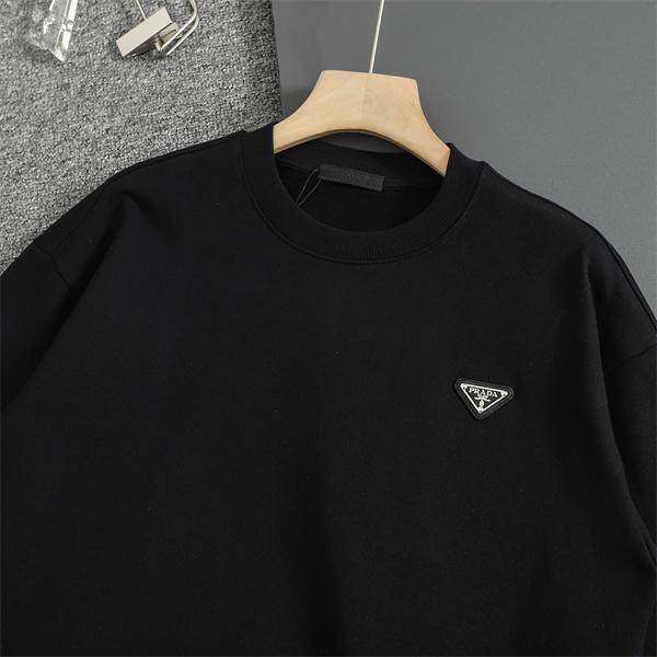 新作 PRADA プラダ 偽物 パーカー ブラック／ホワイト 話題 トレンド