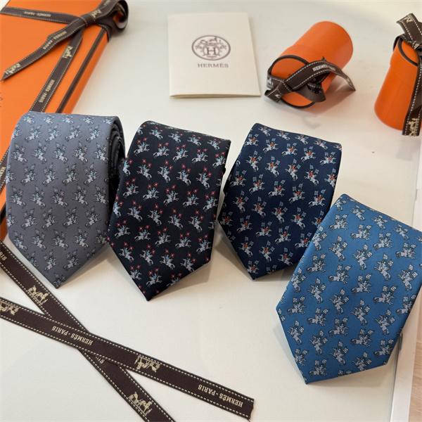 エルメスHermes激安メンズ手工縫製シルクネクタイ斜纹真丝动物柄遊び心デザインフランス製幅7cm