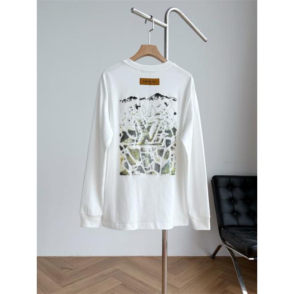 LVルイヴィトンロングTシャツコピー雪山☆LOUIS VUITTON秋冬2026最新人気ホワイト色
