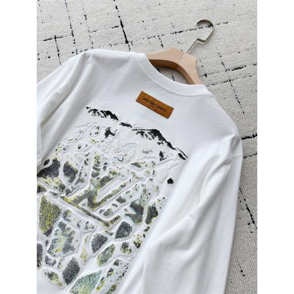 LVルイヴィトンロングTシャツコピー雪山☆LOUIS VUITTON秋冬2026最新人気ホワイト色