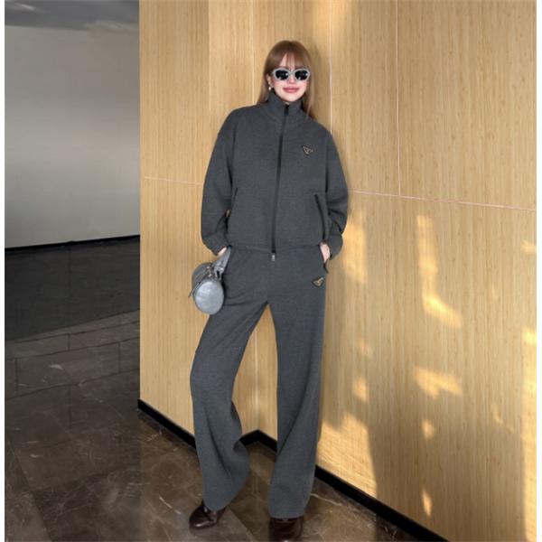 2026最新プラダセットアップスーパーコピー  PRADAレディースファッション人気グレー色上品