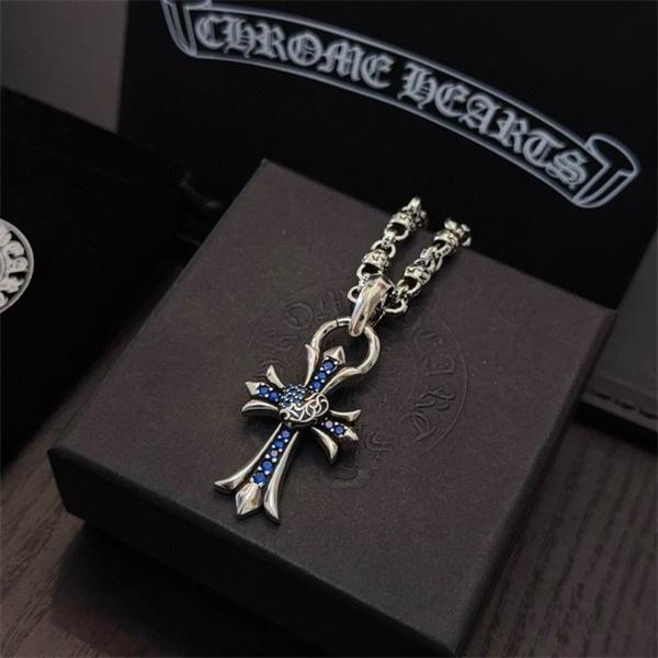 2026新登場 ブルーストーンクロス CHROME HEARTS クロムハーツ コピー ネックレス 上質