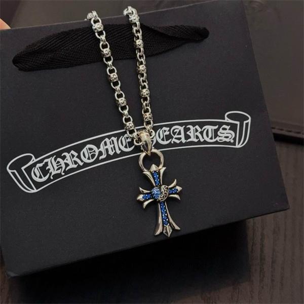 2026新登場 ブルーストーンクロス CHROME HEARTS クロムハーツ コピー ネックレス 上質