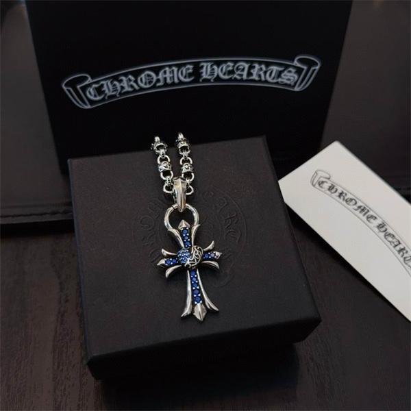 2026新登場 ブルーストーンクロス CHROME HEARTS クロムハーツ コピー ネックレス 上質